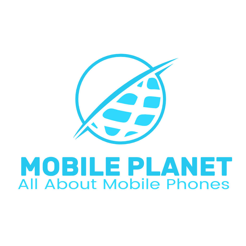 Planet mobile, design de modelo de logotipo de loja de telefones