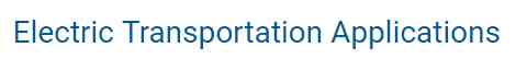 Electric Transportation Applications